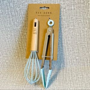 Rae Dunn Mini Whisk & Tongs Light  Blue